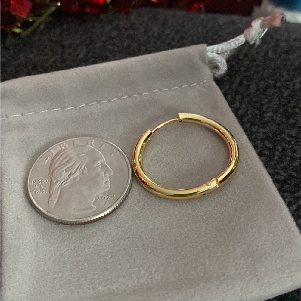 Elegant Gold Hoop Earrings - Picture 3 of 3